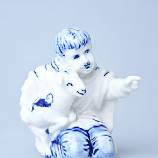 Boy with sheep 7,2 cm, Original Blue Onion Pattern