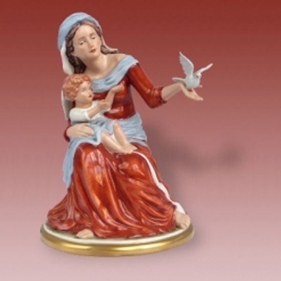 Madona with baby 21 x 23 x 34 cm, Porcelain Figures Duchcov