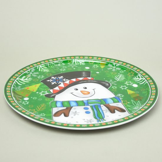 Mísa mělká kulatá 31 cm, sněhulák, porcelán, EGAN
