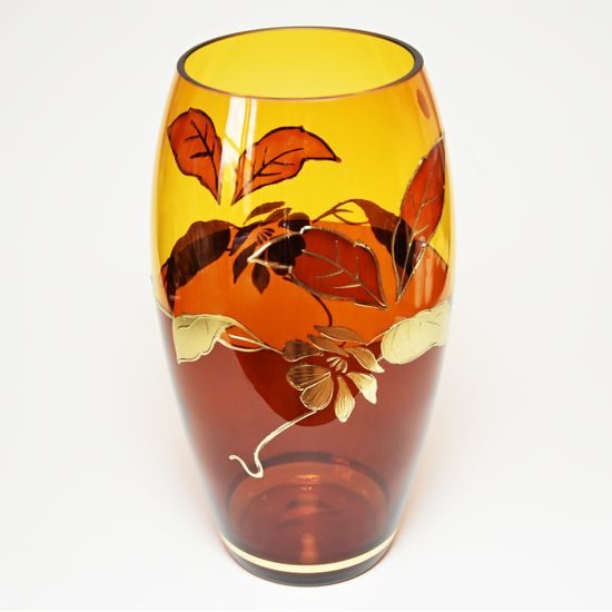 Egermann: Vase Amber - Yellow Stain, h: 30 cm, Crystal Vases Egermann