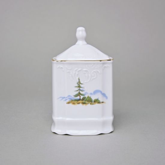Kořenková souprava, 6 koř., Thun 1794, karlovarský porcelán, BERNADOTTE myslivecká