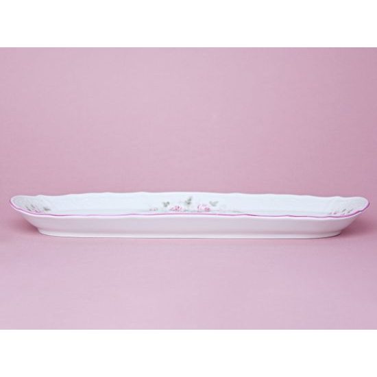 Pink line: Tray 37 cm, Thun 1794 Carlsbad porcelain, Bernadotte roses