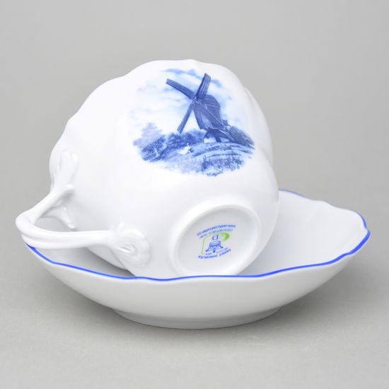 Šálek a podšálek D + D 0,40 l / 18,2 cm, mlýny, Český porcelán a.s.