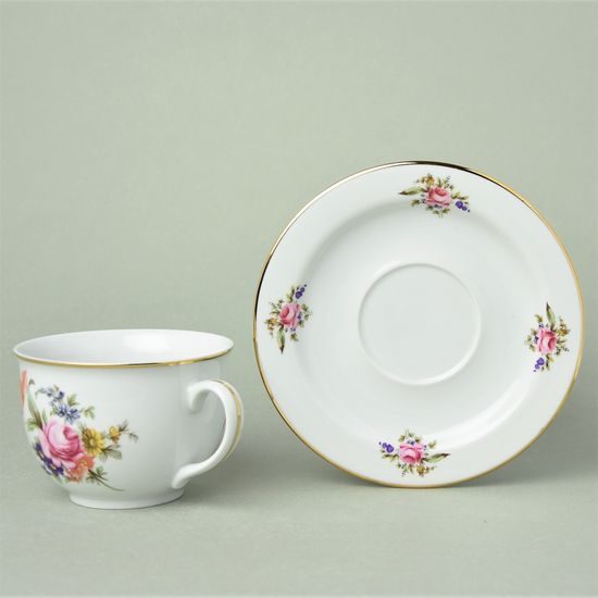 Olga: Cup breakfast 400 ml + saucer 19 cm, Meissen Rose, Český porcelán a.s.