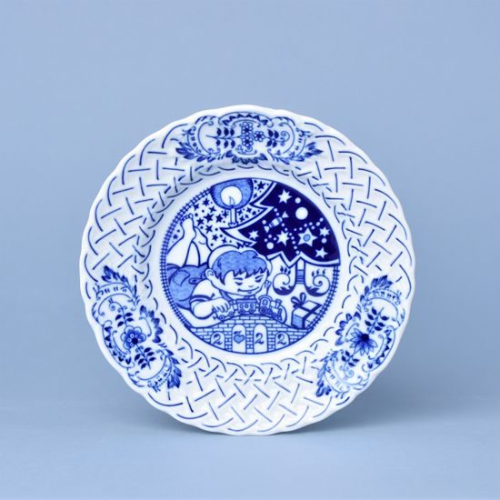 Annual plate 2022, wall, 18 cm, Original Blue Onion Pattern