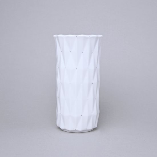 Váza Diamond White, Bílá + černé tečky, 17 cm, porcelán Goldfinger