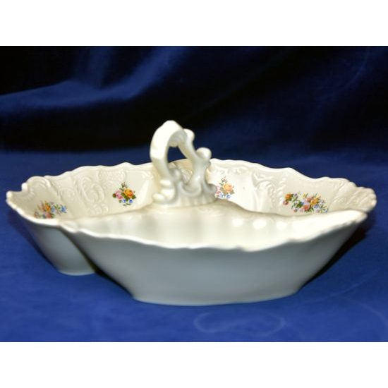 Bowl cabaret 23 cm small, Thun 1794 Carlsbad porcelain, BERNADOTTE ivory + flowers