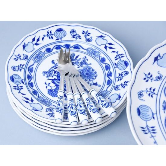 Cake set for 6 pers. with cutlery, Original Blue Onion Pattern