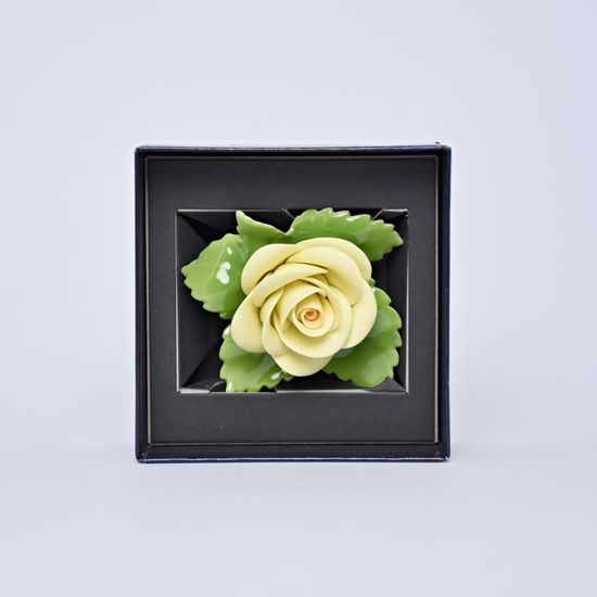 Rose on table - yellow 7 x 7,5 x 3,5 cm, Unterweissbacher porcelain