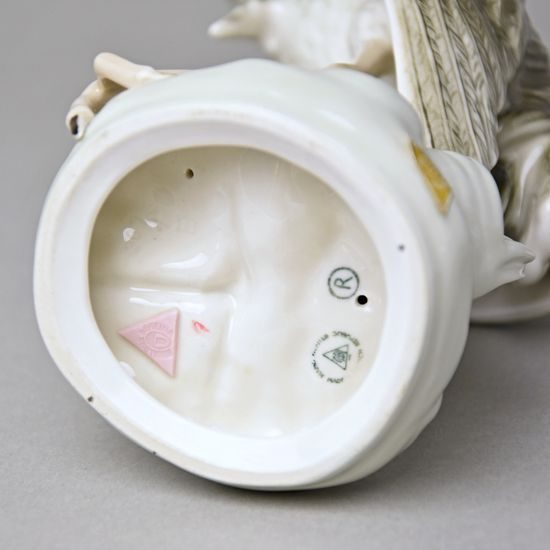 Volavka s rybou 14,5 x 10,5 x 28,5 cm, Luxor, Porcelánové figurky Duchcov