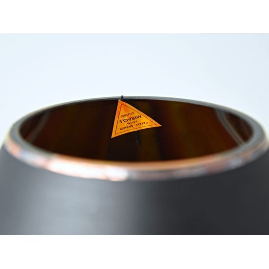 Studio Miracle: Vase Yellow-Orange, 25 cm, Hand-decorated by Vlasta Voborníková