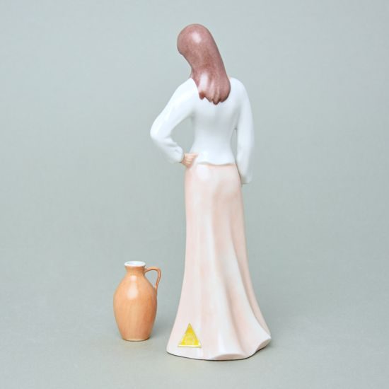 Dívka se džbánem 20,5 x 8 x 6,5 cm, Porcelánové figurky Duchcov