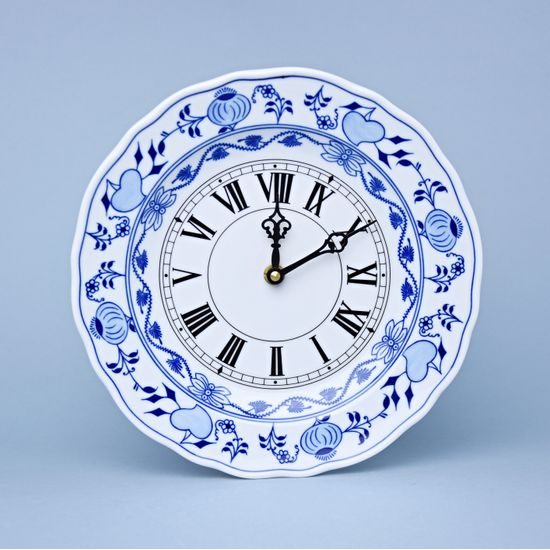Clock wall 24 cm + Clockwork, Original Blue Onion Pattern