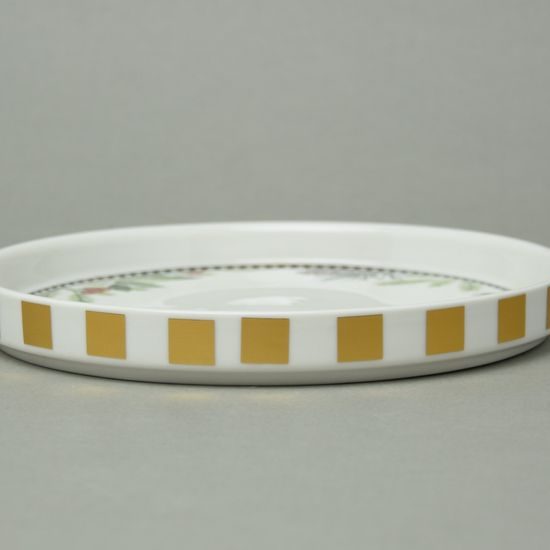 Platter round 20 cm, Cones and holly, new bone china EGAN