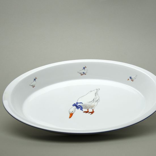 Baking bowl oval 39 x 25 x 5 cm, Goose, Thun 1794