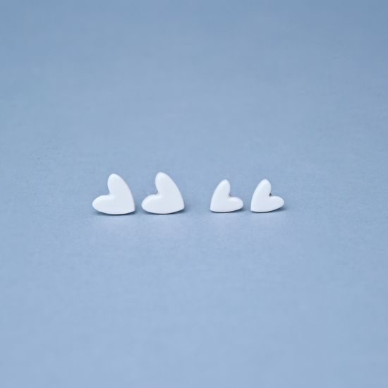 Earrings: White Hearts, Porcelain Jewels Studio Mallys
