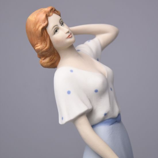 Lady with a hat 9 x 8 x 20 cm, Porcelain Figures Duchcov