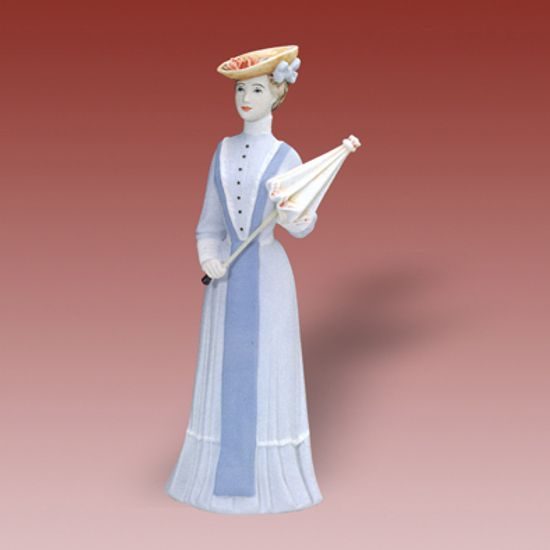 Lady with a gamp 10 x 8 x 23 cm, Porcelain Figures Duchcov