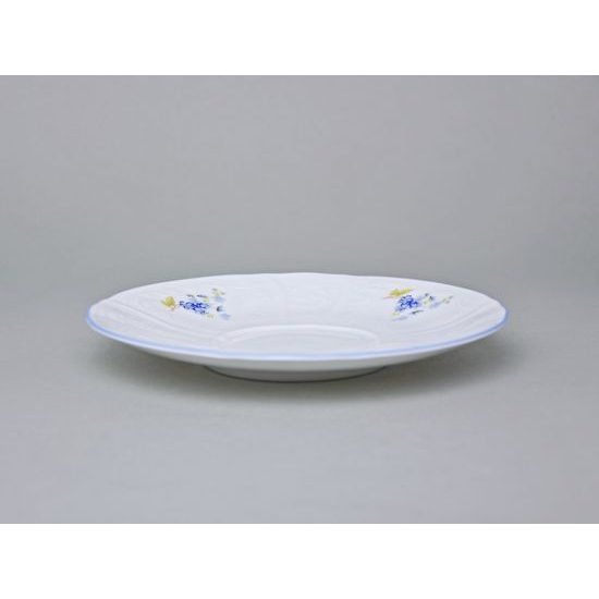 Podšálek 17,5 cm, Thun 1794, karlovarský porcelán, BERNADOTTE pomněnka