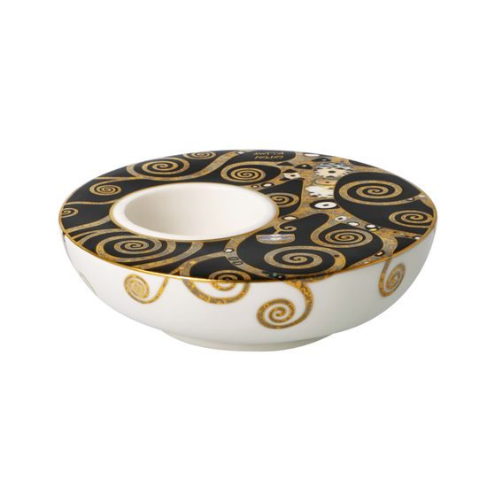 Candle holder Gustav Klimt - The Life Tree, 12 / 12 / 4 cm, Porcelain, Goebel