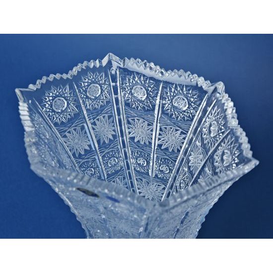 Křišťálová váza broušená, šestihran, 500PK, 275 mm, Crystal BOHEMIA