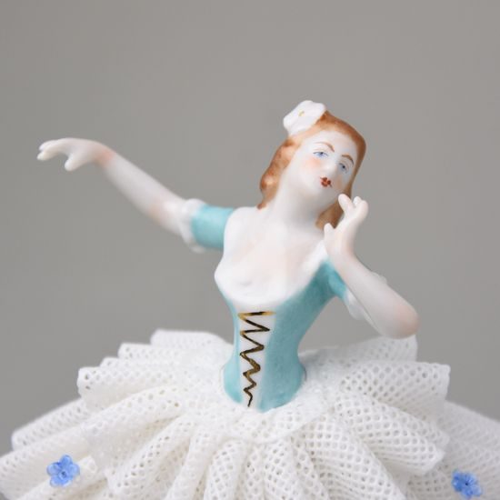 Dancer with lace 8 x 6 x 12 cm, Kurt Steiner, Porcelain Figures Unterweissbacher