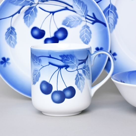 Praktická jídelní souprava pro 4 osoby, Thun 1794, karlovarský porcelán, BLUE CHERRY