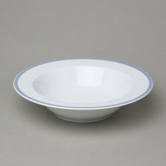 Plate deep 22 cm ELLA 450 ml (voluminous), Thun 1794, karlovarský porcelán, 80136 decor - blue lace