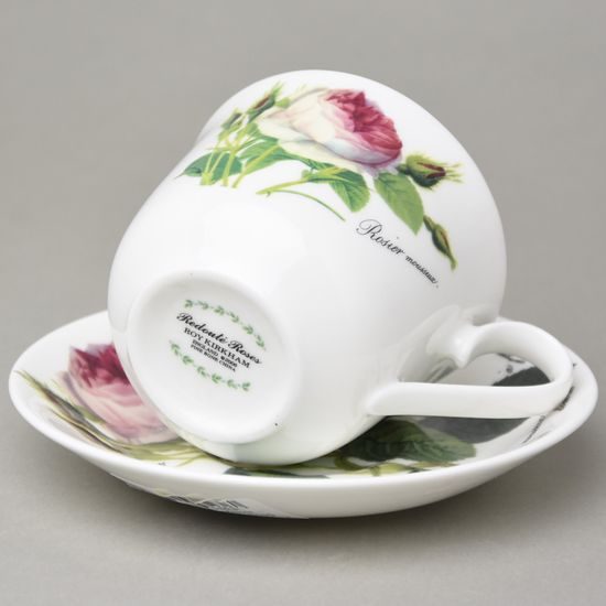 Redoute Rose: Šálek 220 ml a podšálek 14,5 cm, anglický kostní porcelán Roy Kirkham