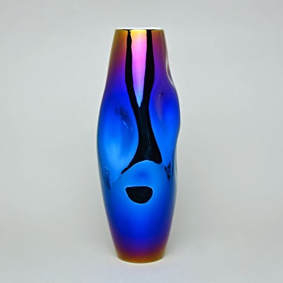 Váza Titan Colours 34 cm, Modrá, porcelán Goldfinger