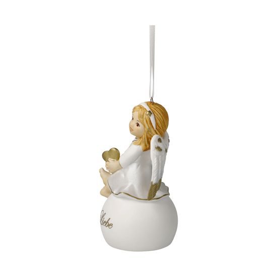 Angel bell love 5,5 / 5,5 / 9,5 cm, biscuit porcelain, Goebel