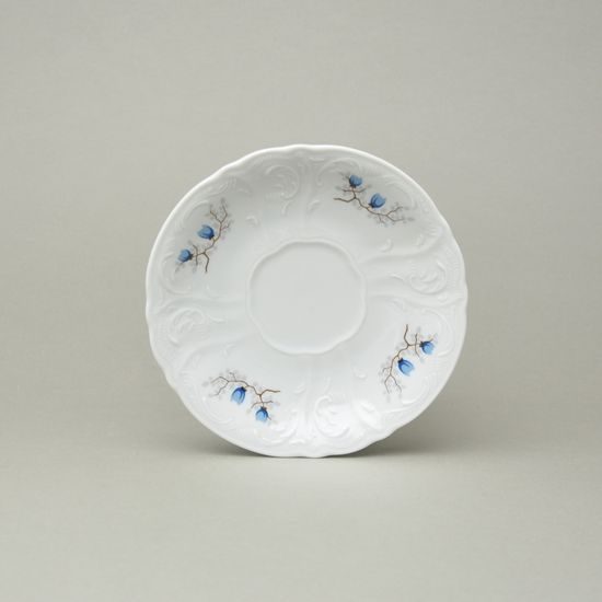 Podšálek 15,5 cm, Thun 1794, karlovarský porcelán, BERNADOTTE motýli