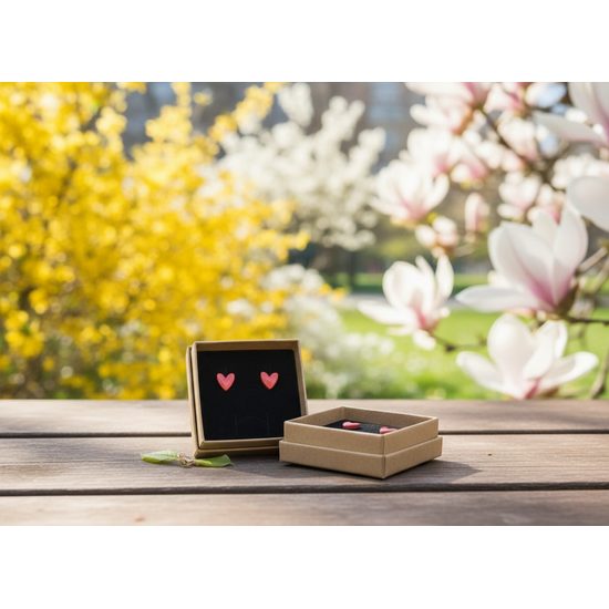 Earrings: Red Hearts, Porcelain Jewels Studio Mallys