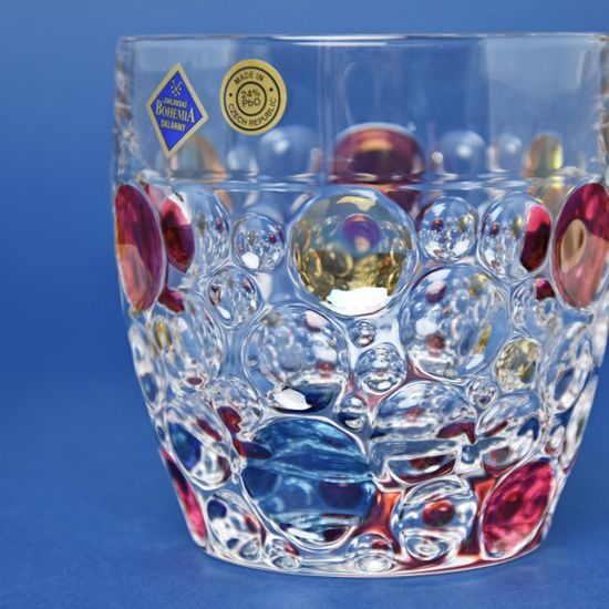 Sklenička na whisky Lisboa .... barevná křišťálová, Jihlavské sklárny Bohemia 1845