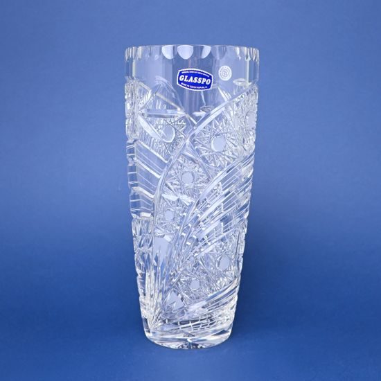 Crystal Hand Cut Vase (conical), Comet, 255 mm, Crystal BOHEMIA