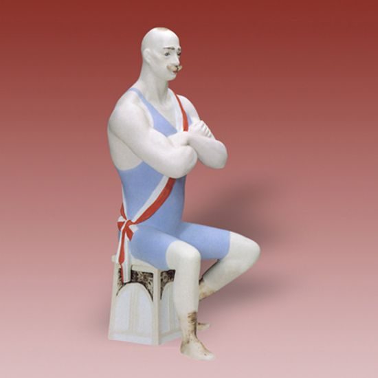 Wrestler 14,5 x 12 x 27 cm, Porcelain Figures Duchcov