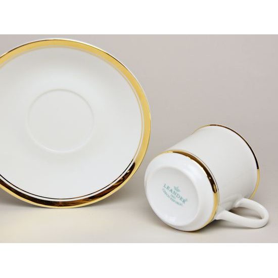 511: Šálek 150 ml + podšálek, Sabina, zlatý proužek, Leander Loučky