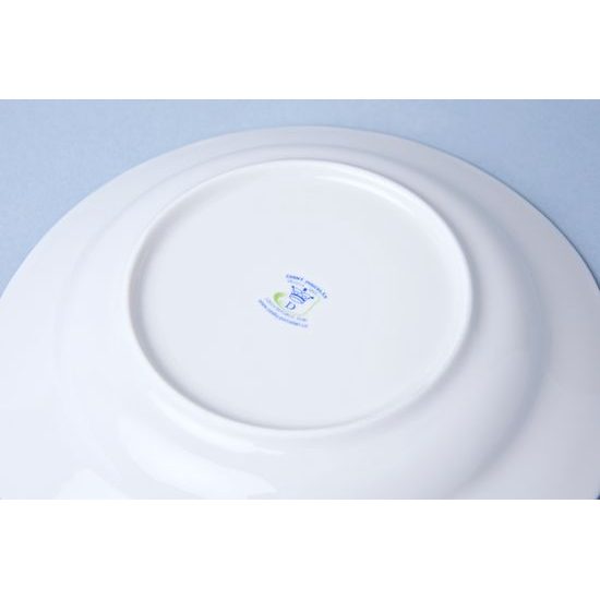 Plate deep 24 cm, White with blue line, Cesky porcelan a.s.