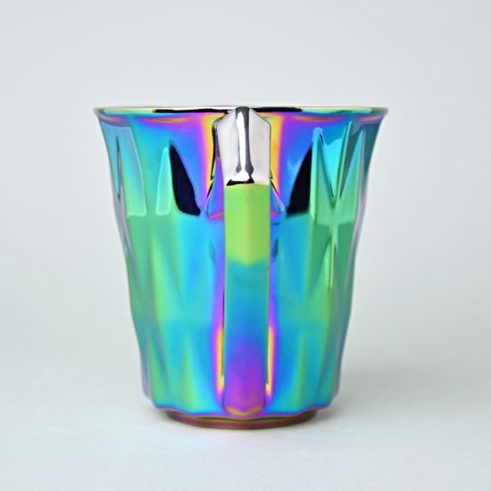 Hrnek Maxi Diamond Titanum, zeleno duhová a platina, 550 ml, porcelán Goldfinger