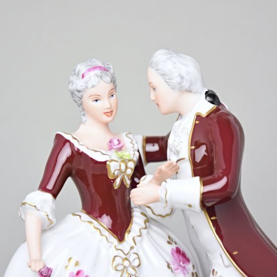 Couple Rococo 16 x 10,5 x 22 cm, Purple, Porcelain Figures Duchcov