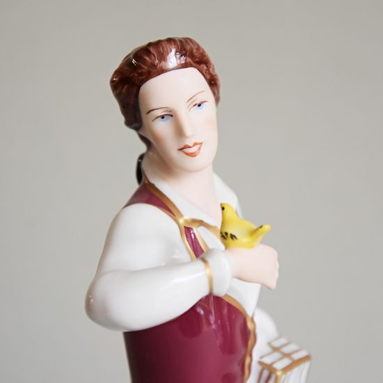 Ptáčník rokoko 12 x 10 x 26,5 cm, Purpur, Porcelánové figurky Duchcov