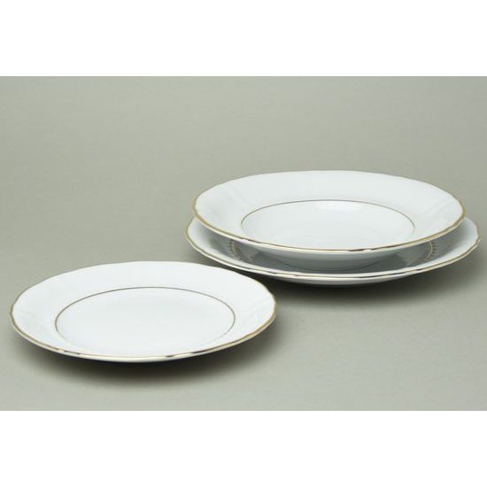 Plate set for 6 pers., Sonáta, golden lines, Leander Loučky