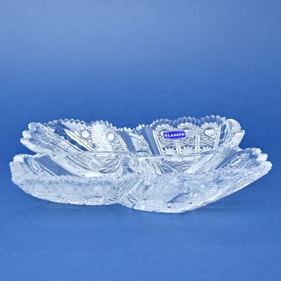 Křišťálový kabaret čtyřdílný broušený - květ, 255 mm, Glasspo