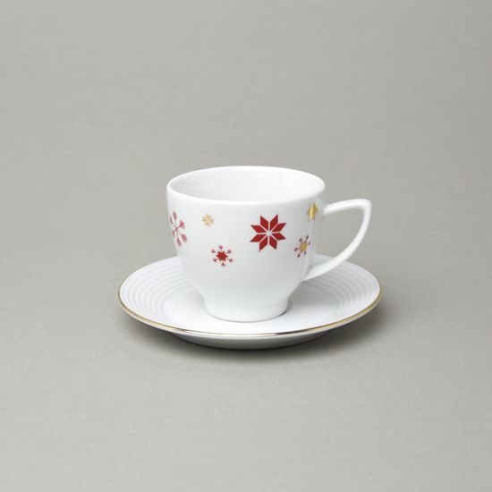 Christmas Lea: Cup 140 ml + saucer 13 cm, Thun Carlsbad Porcelain