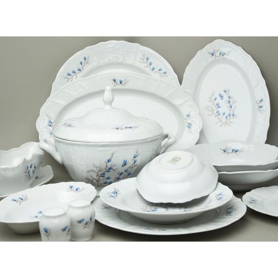 Jídelní souprava pro 12 osob 75 díl., Thun 1794, karlovarský porcelán, BERNADOTTE motýli