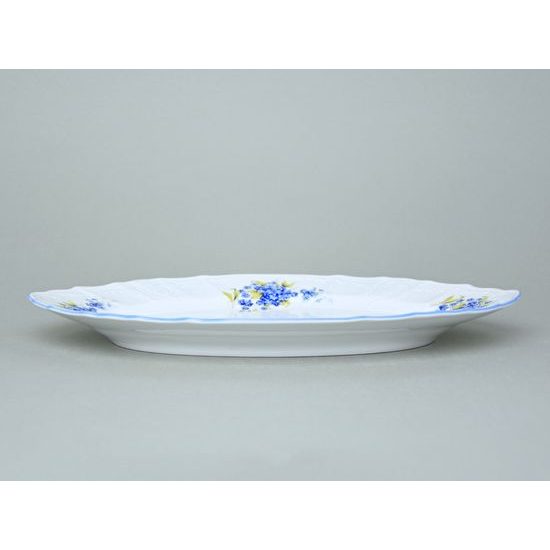 Oval dish 34 cm, Thun 1794 Carlsbad porcelain, BERNADOTTE Forget-me-not-flower
