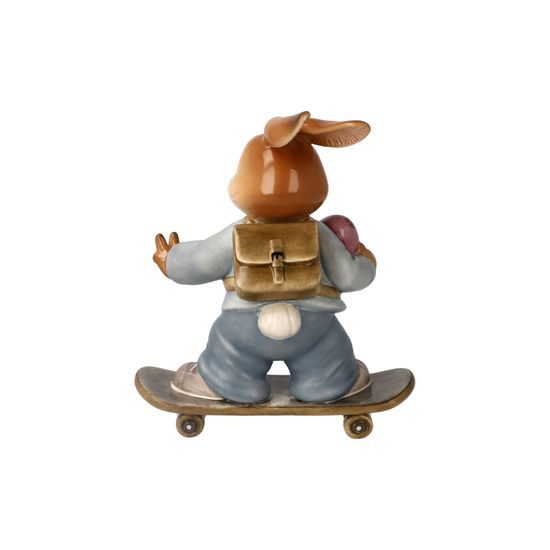 Rabbit figurine with skateboard 10 / 5 / 12cm, stoneware, Goebel