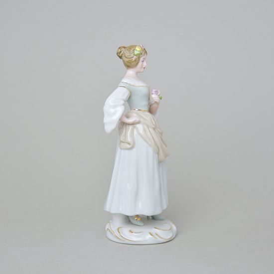Lady With A Flower, 7 x 8 x 19 cm, Luxor I, Porcelain Figures Duchcov