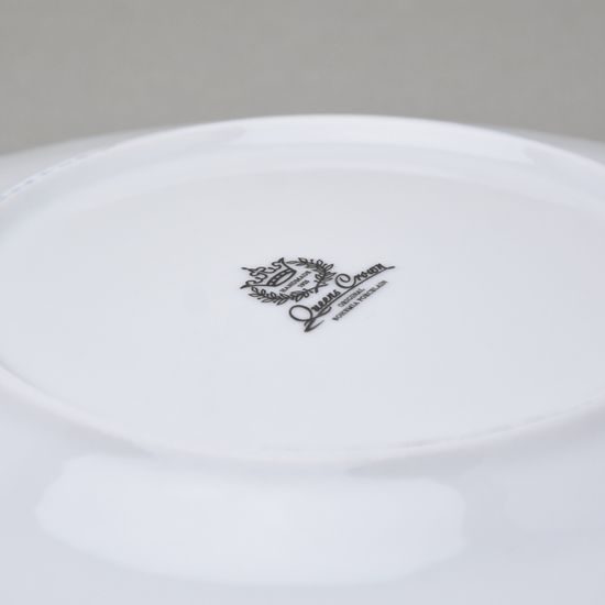 Talíř dezertní 21 cm, Tři Grácie, zlatý listr + kobalt, Queens porcelán