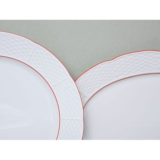 70477: Dining set for 6 pers., Thun 1794 Carlsbad porcelain, Natalie, Red line